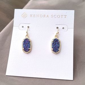 NEW Kendra Scott Lee Small Drop Earrings in Multi-Drusy/Gold